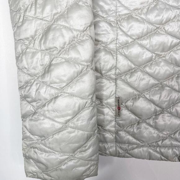 The North Face Womens Small Light Gray Thermoball Hooded Full Zip Jacket Quilted - Picture 7 of 13